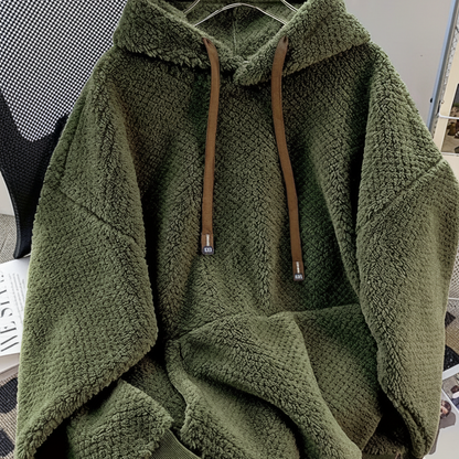 Unisex Flauschiger Hoodie mit Kapuze und Kängurutasche