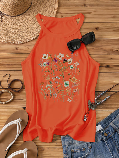 Damen Sommer Tanktop mit Blumenmuster – Freizeit Stil für Frühling und Sommer