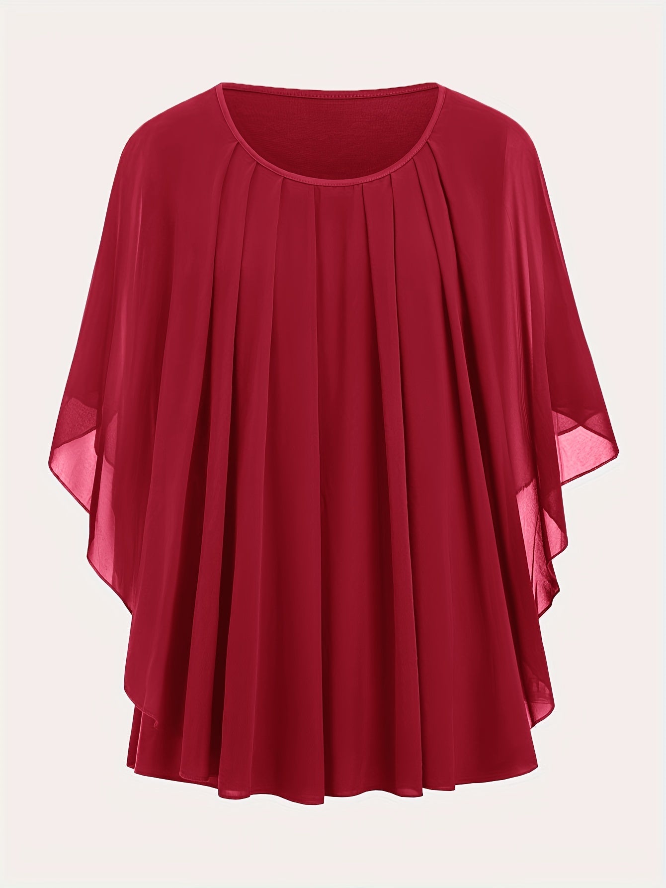 Women's Elegant Flowing Chiffon Cape Top for Going Out – Oversized Style