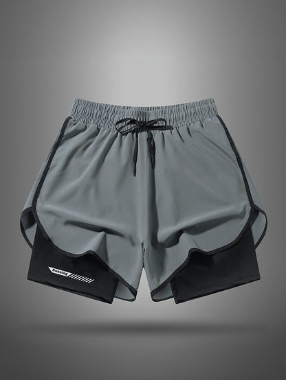 Herren Laufshorts mit integrierter Kompressionshose – Sportliche 2-in-1 Fitnessshorts für Training & Jogging