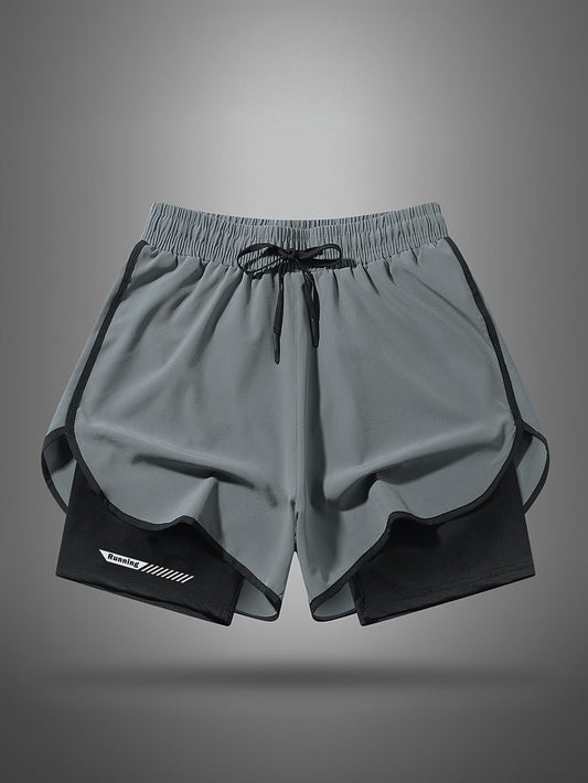 Men's running shorts with integrated compression pants – sporty 2-in-1 fitness shorts for training & jogging