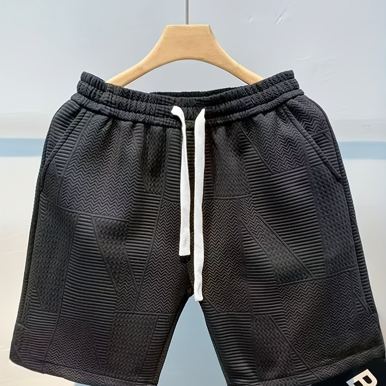 Herren Freizeitshorts mit Prägung – Moderne Geometrische Muster, Sportlich & Stilvoll