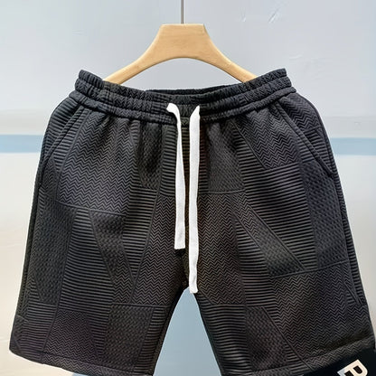 Herren Freizeitshorts mit Prägung – Moderne Geometrische Muster, Sportlich & Stilvoll