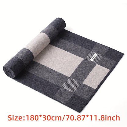 Scarf men women plaid winter warm casual knitted scarf