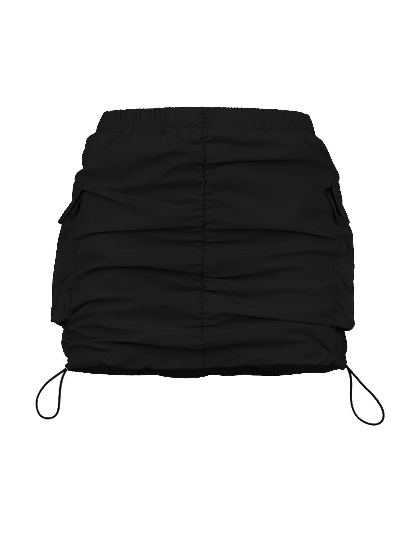 Damen Utility Minirock mit Kordelzug und Cargotaschen – Streetstyle Freizeitrock