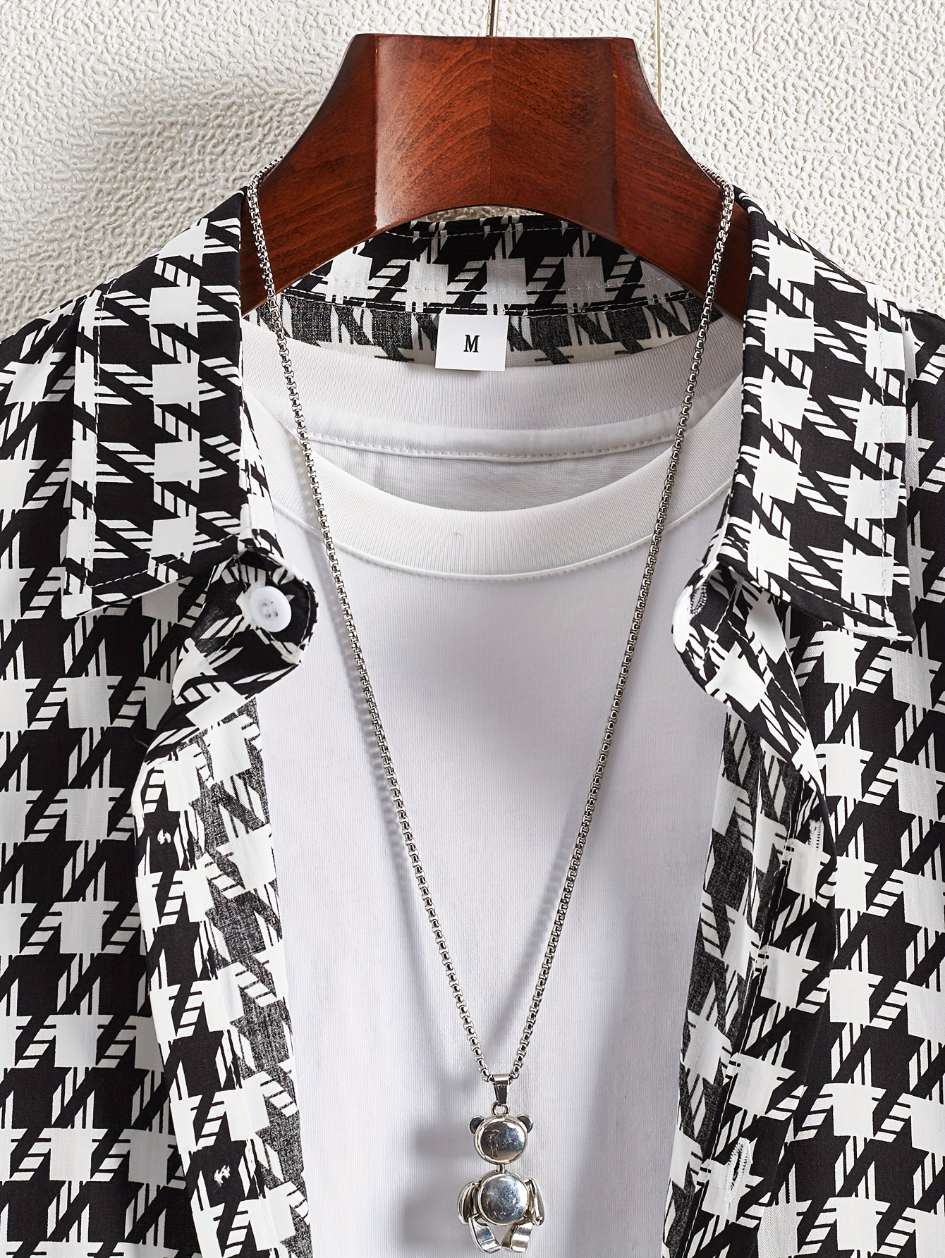 Men's Short-Sleeve Casual Shirt with Modern Geometric Pattern – Stylish Resort Shirt for Summer and Vacation