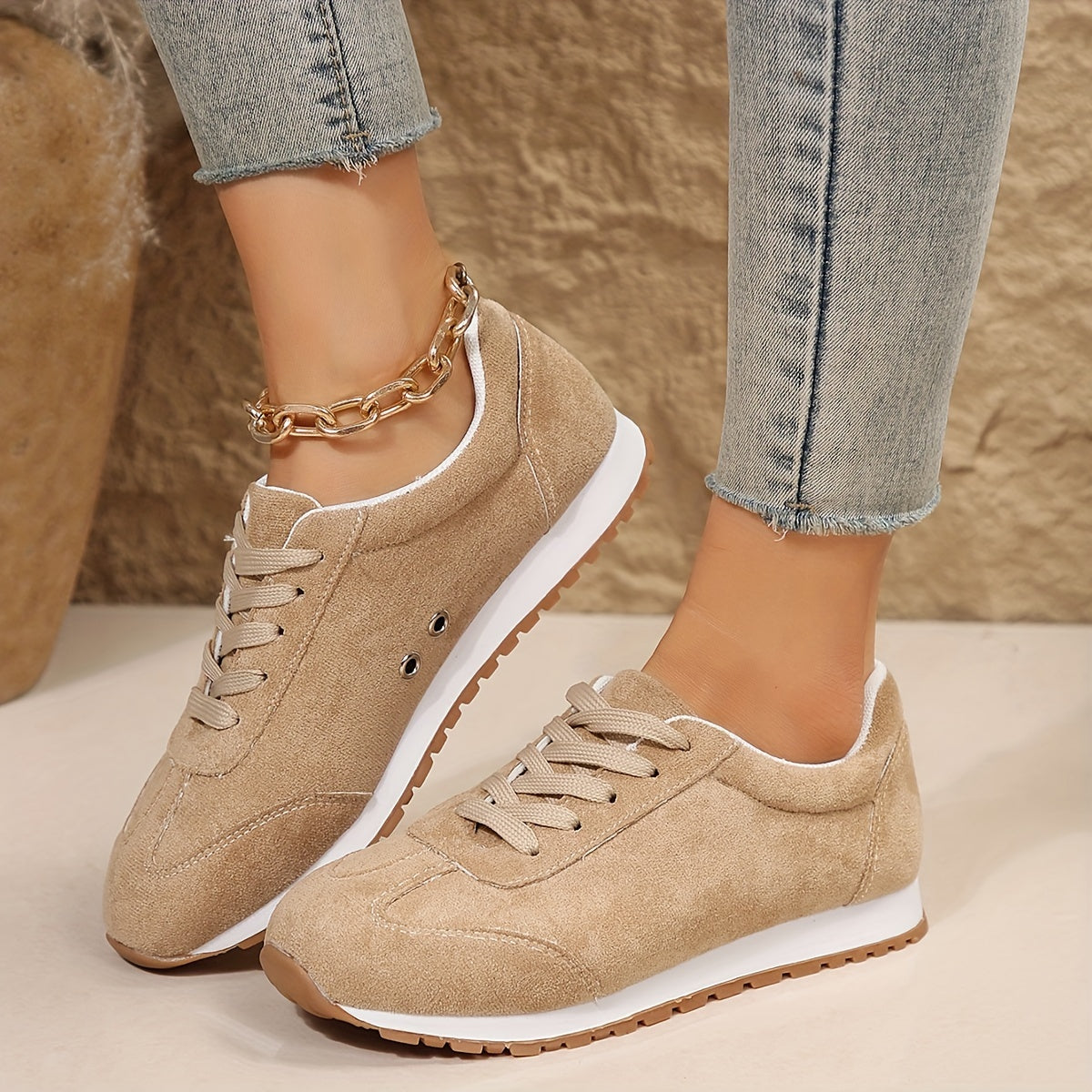 Damen Sneaker Freizeitmode mit Schnürung – Bequeme Alltagsschuhe für Frühling