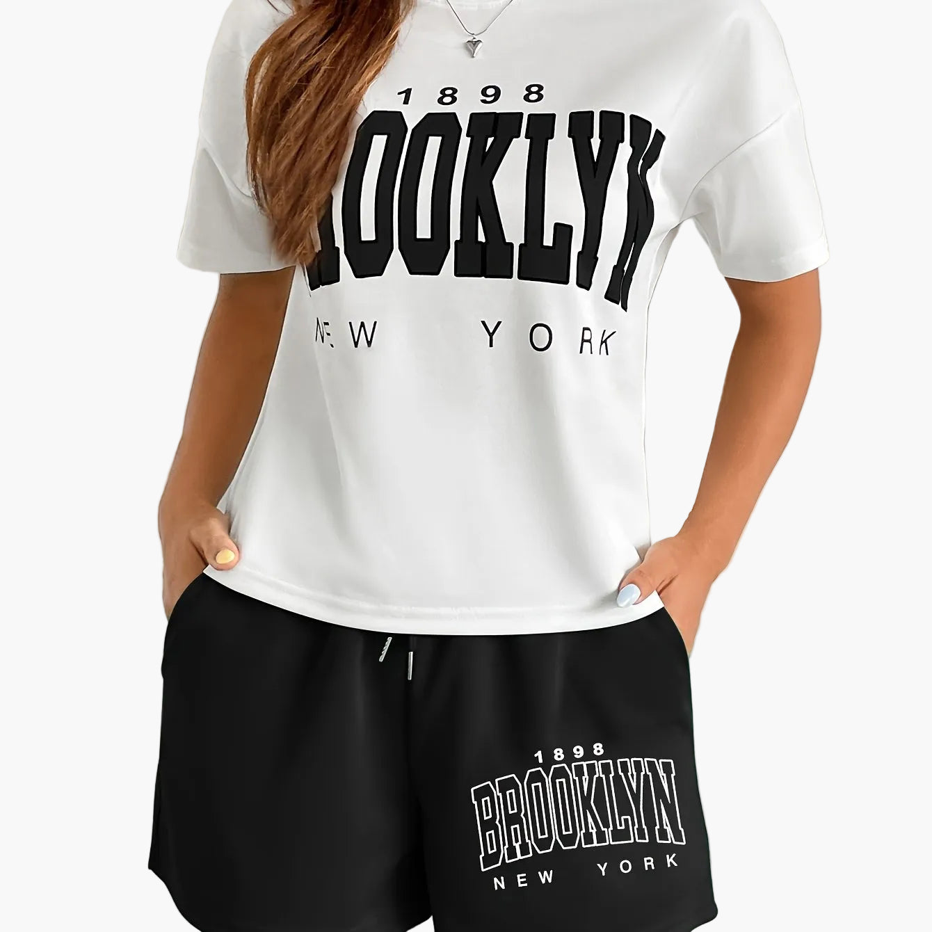 Damen Brooklyn New York Casual Lounge Set – Sportlicher Zweiteiler für Freizeit & Alltag
