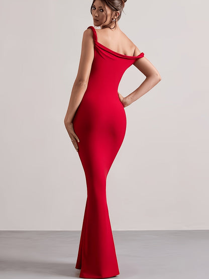Women's Elegant Mermaid-Style Evening Dress, Off-Shoulder, Perfect for Special Occasions