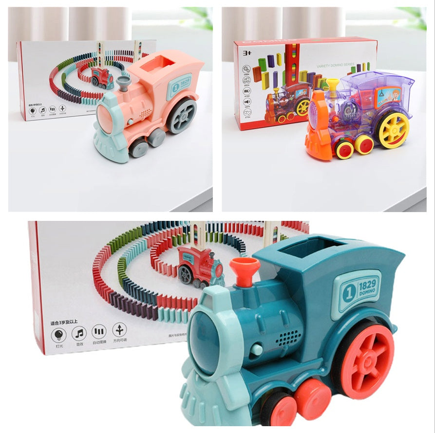 Domino pull toy for children – creative learning game, automatic domino placer, educational toy