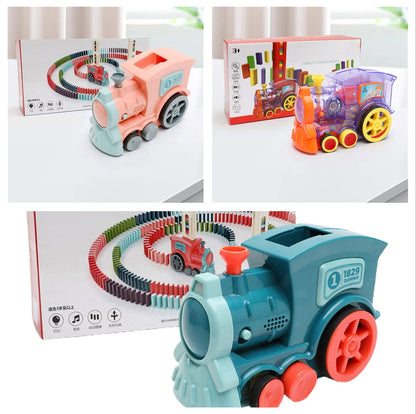 Domino pull toy for children – creative learning game, automatic domino placer, educational toy
