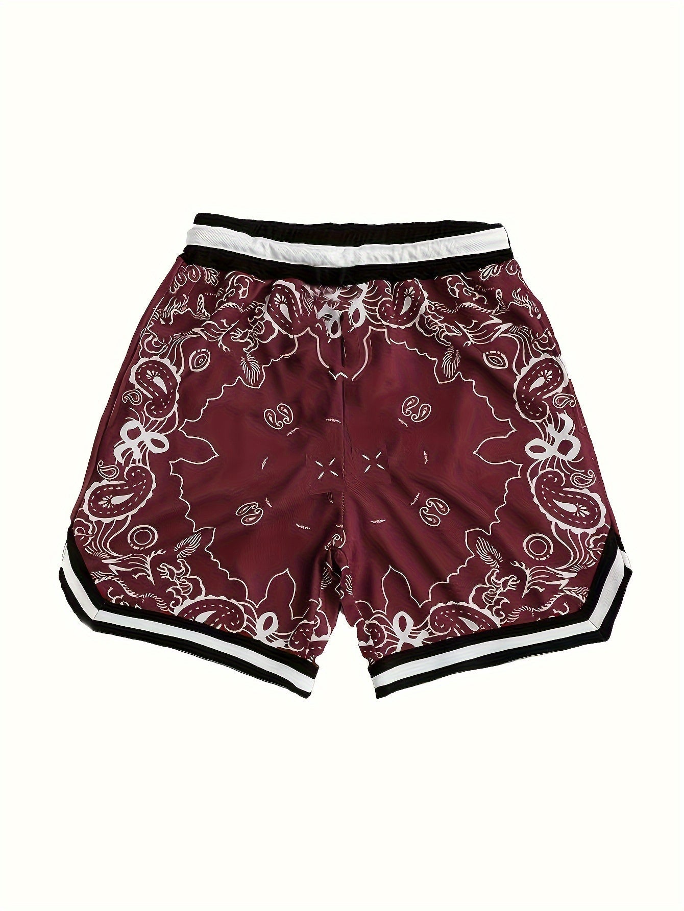 Herren Streetwear Basketball Shorts mit Paisley Print – Sportliche Freizeithose für Alltag & Training