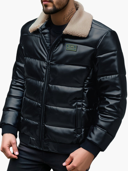 Men's quilted jacket in casual style with teddy collar – perfect for everyday and leisure use