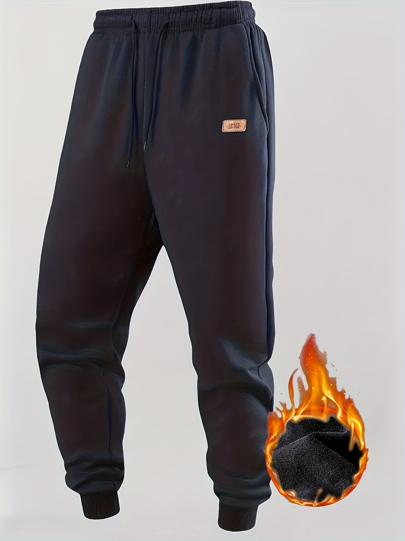 Gefütterte Jogginghose für Herren mit Kordelzug und Bündchen