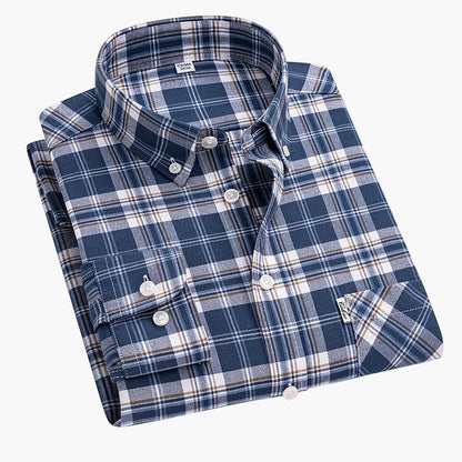 Men's Casual Shirt Checked – Modern Long-Sleeve Shirt for Everyday & Office