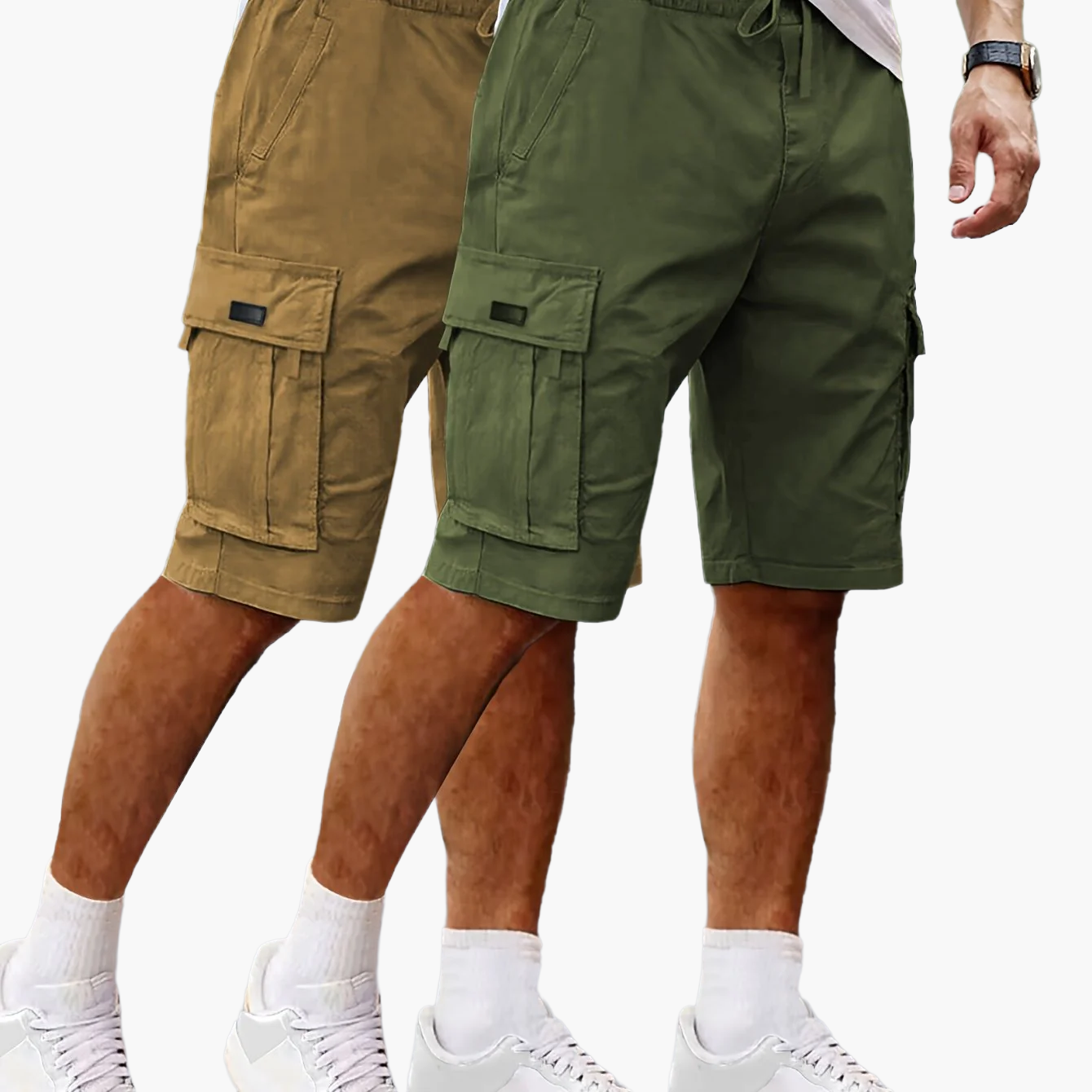 Men's Cargo Shorts 2-Pack – Casual Outdoor and Leisure Bermudas with Pockets