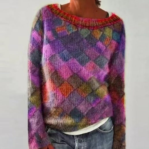 Victoria – Multicolor Round Neck Sweater for Women