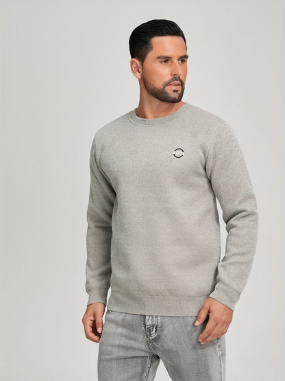 Unisex long-sleeve pullover with a crew neck and ribbed cuffs, lined