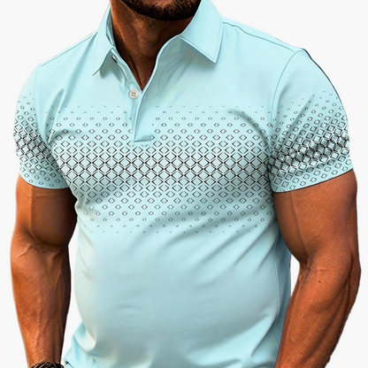 Herren Polo-Shirt mit geometrischem Muster – Modischer Freizeit-Look für Alltag und Sommer