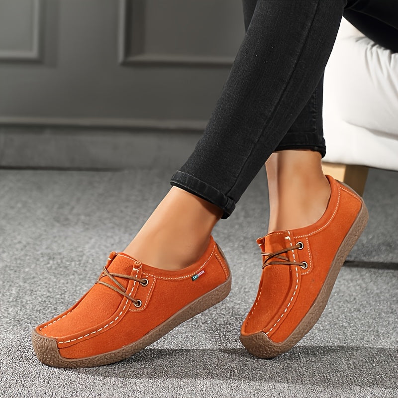 Damen Freizeit-Slipper im Mokassin-Stil – Bequeme Alltags-Schnürschuhe