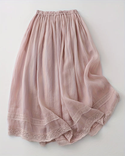 Women's Vintage Slip with Lace for Summer, Midi Petticoat in Romantic Style