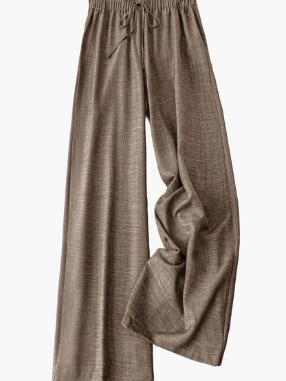 Damen Weite Freizeithose im Straight-Leg-Stil mit Kordelzug – Perfekt für Frühling & Sommer