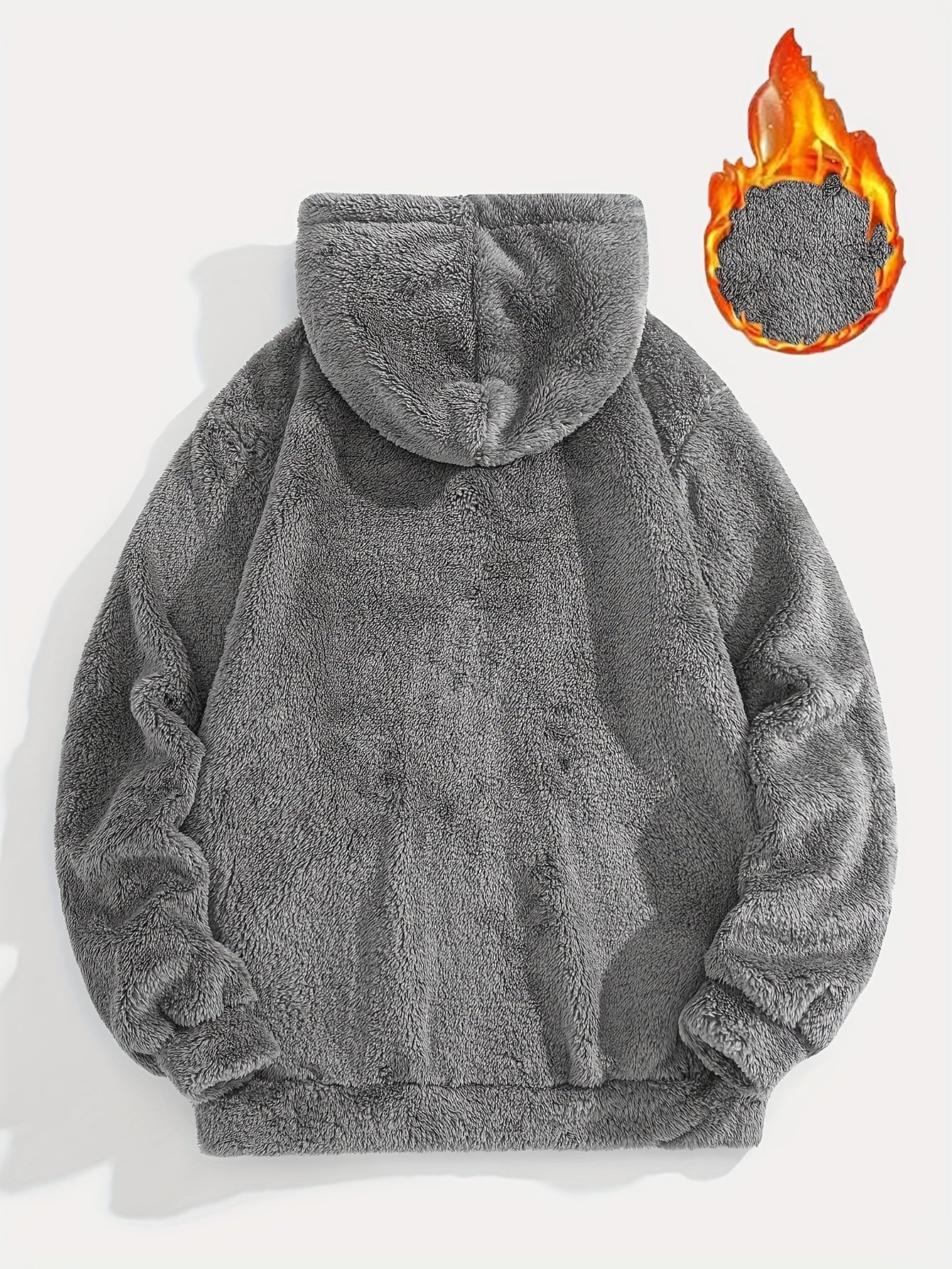 Unisex teddy fleece hoodie with a kangaroo pocket and hood