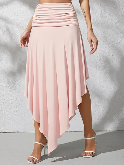 Women's Handkerchief-Hem Maxi Beach Skirt – Elegant Vacation Skirt with Ruffles for Beach & Resort