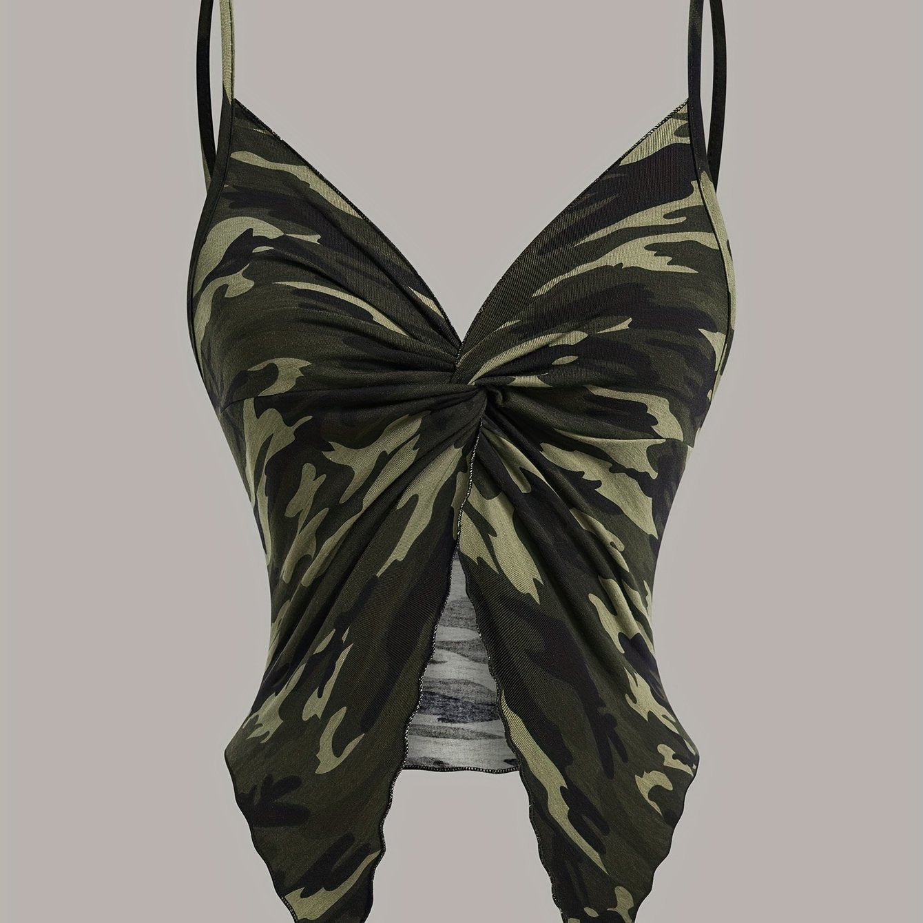 Women's Camouflage Handkerchief Camisole Top for Streetwear and Festivals