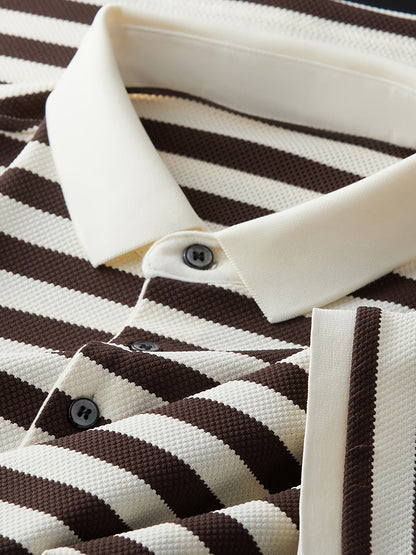 Men's polo shirt with maritime stripes – Classic casual style for everyday and leisure