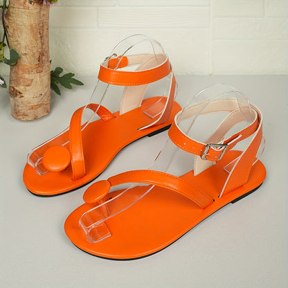Damen Sandalen mit Zehenring und asymmetrischen Riemen – Modische Sommerschuhe für Alltag und Urlaub