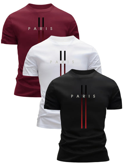 Men's T-Shirt Paris Urban Style – Modern Casual Shirt with Print for Everyday & Sports