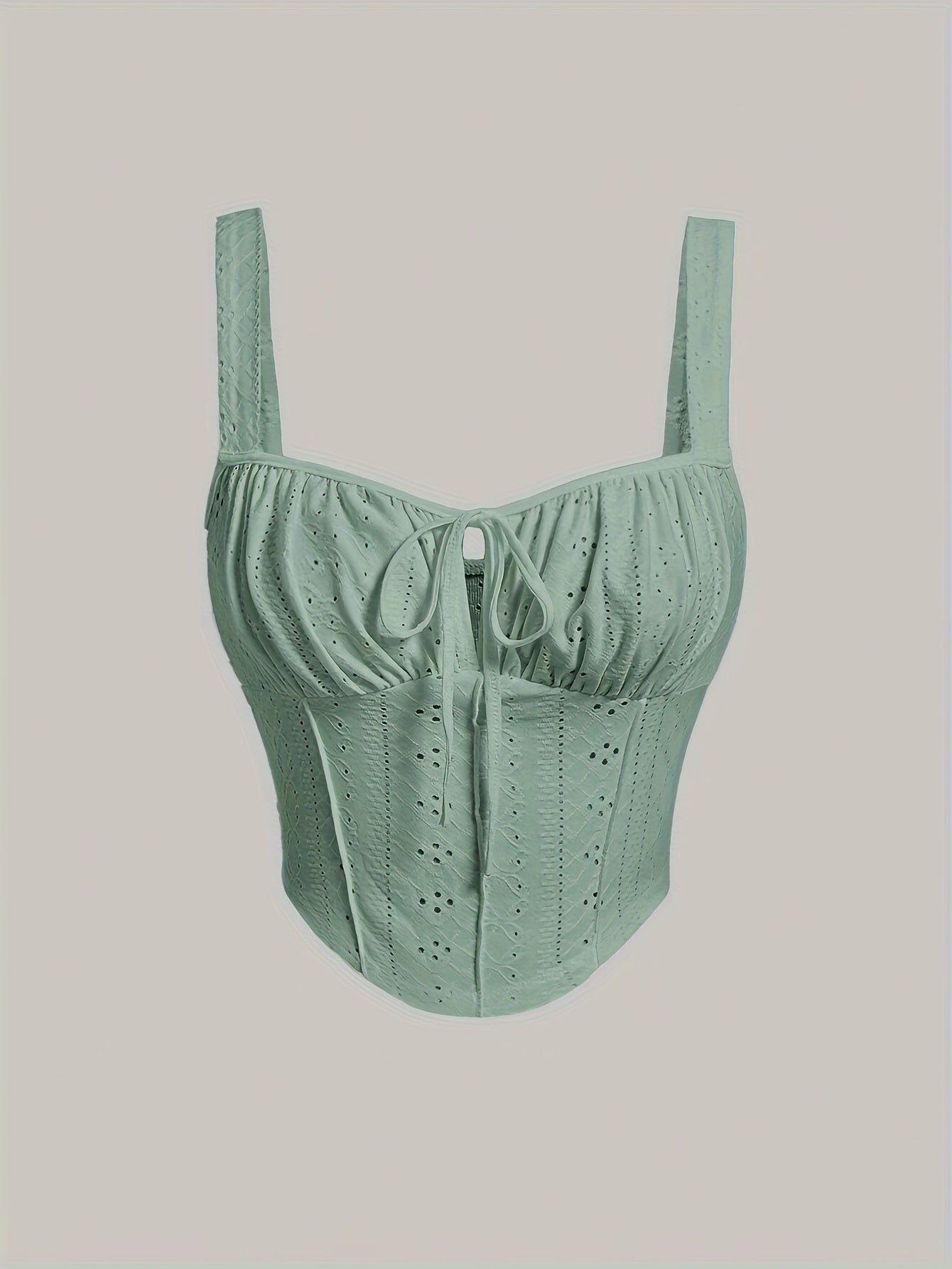 Women's Bustier Top with Broderie Anglaise and Lacing – Fashionable Summer Corset for Casual Wear and Parties