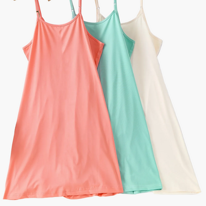 Women's Nightgown Set – Elegant Spaghetti Strap Slip Dress for Spring and Summer, 3-Pack