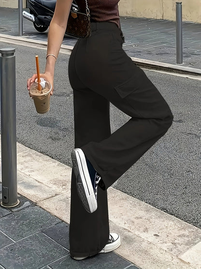Women's Cargo Pants in Casual Style with Straight Leg and Side Pockets – Perfect for Everyday & Vacation