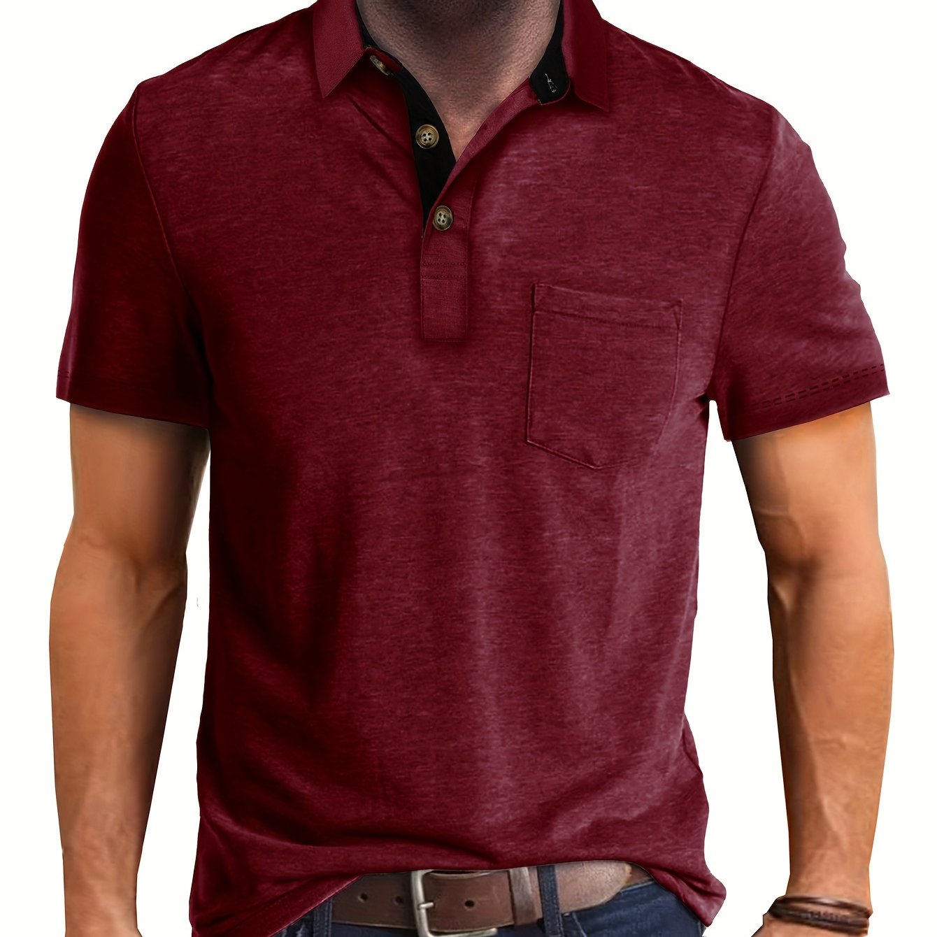 Men's Polo Shirt with Chest Pocket – Modern, Casual Polo Shirt for Everyday and Leisure Wear