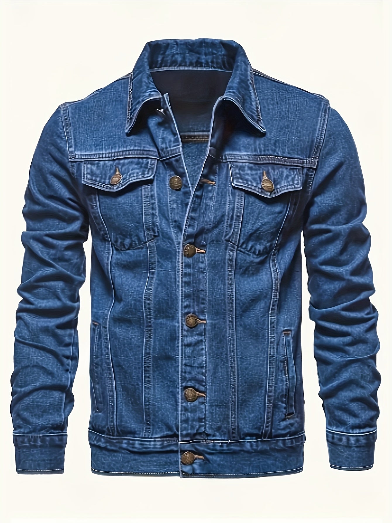 Herren Jeansjacke im klassischen Stil – Freizeitjacke für Alltag und Streetwear