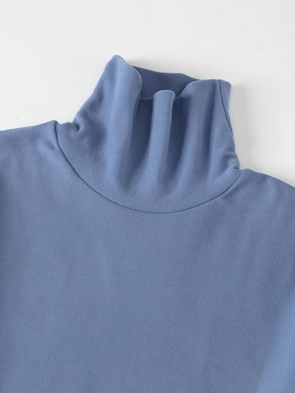 Herren Rollkragenpullover Langarm Slim Fit Basic Top im 4er-Set - Schwarz, Weiß, Grau, Hellblau