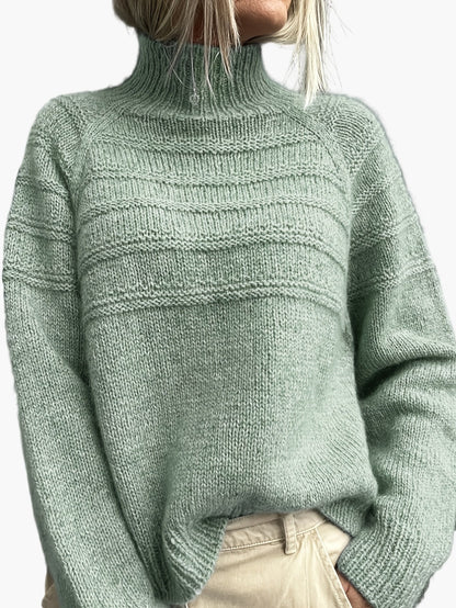 Damen Strickpullover mit Stehkragen – Eleganter Alltags-Look für Herbst und Winter