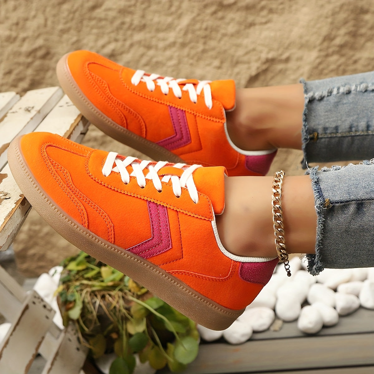 Damen Retro Sneaker Low-Top Freizeitmode – Bequeme Alltagsschuhe