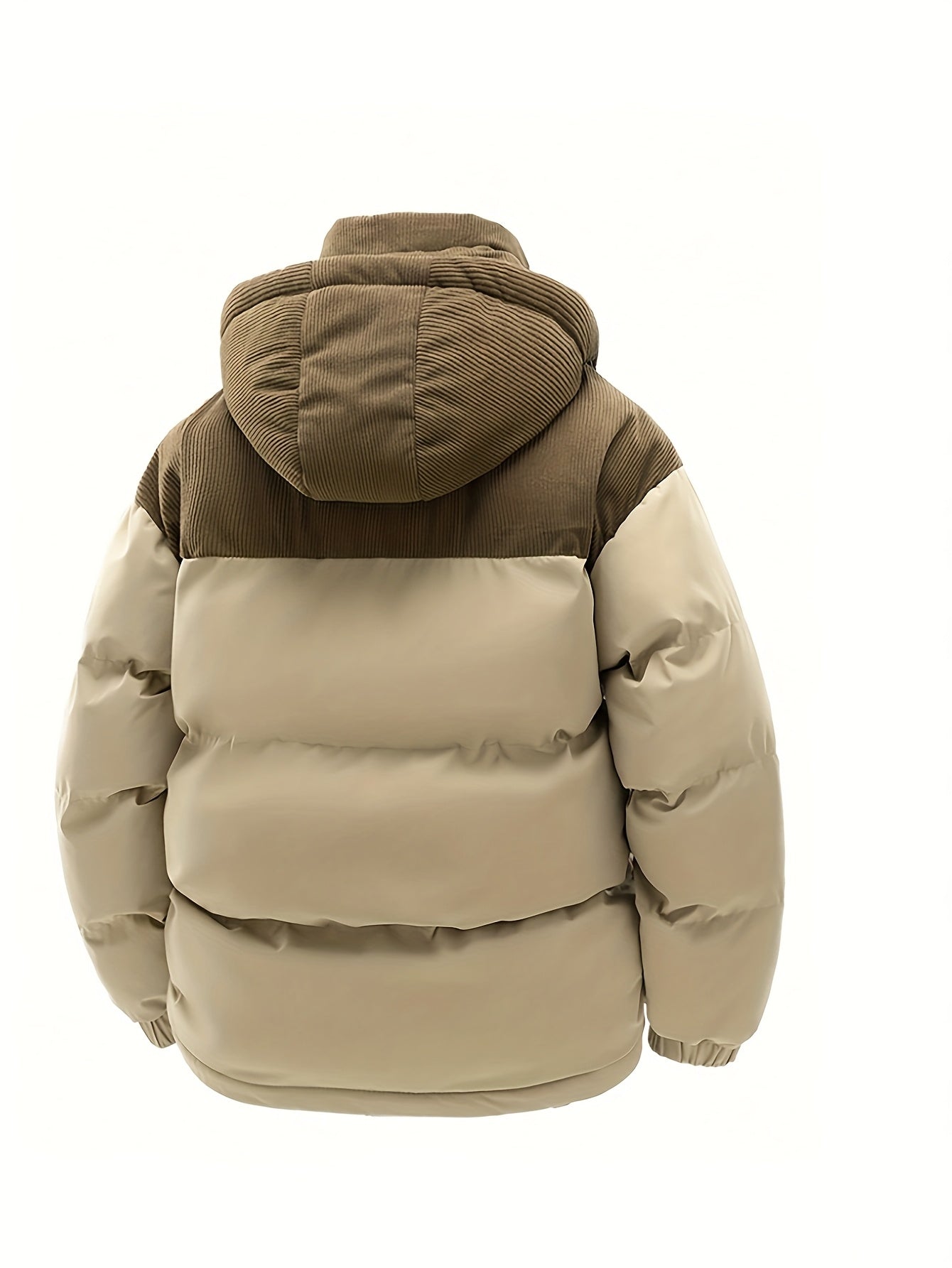 Unisex Winter Steppjacke mit Kapuze und Cord-Details
