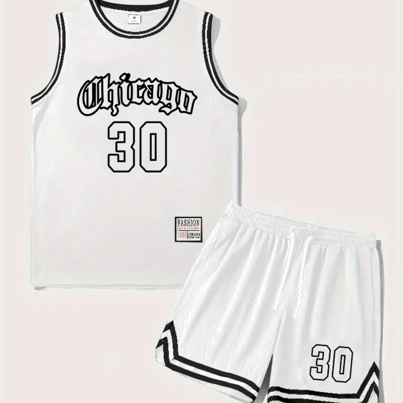 Men's Basketball Jersey Set Chicago 30 Sports Tank Top and Shorts for Fitness & Leisure