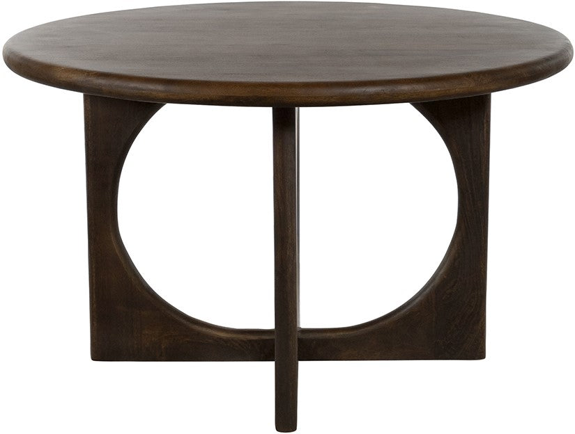 Eetkamertafel massief mangohout Zodiac walnoot bruin rond Ø 130 x 76 cm, eetkamer