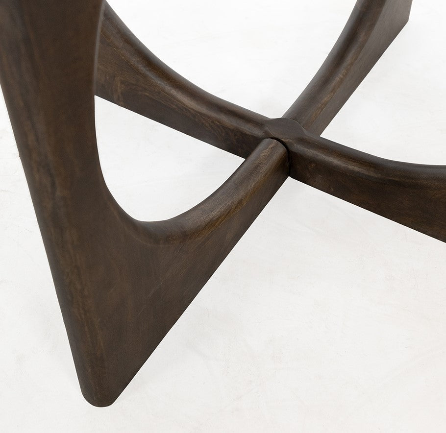 Eetkamertafel massief mangohout Zodiac walnoot bruin rond Ø 130 x 76 cm, eetkamer