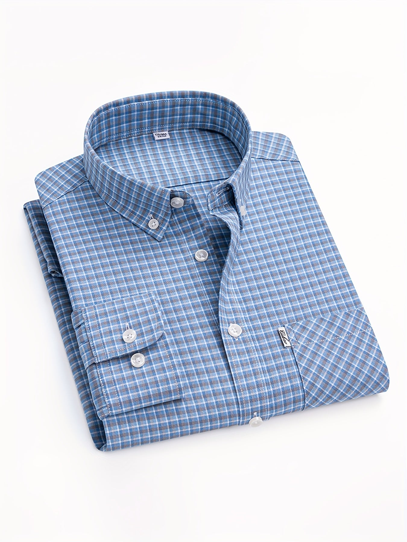 Men's Casual Shirt Checked – Modern Long-Sleeve Shirt for Everyday & Office
