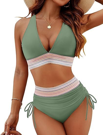 Adele – Hochtailliertes Damen-Bikini-Set mit Schlitz
