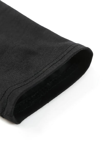 Men's raglan long-sleeve two-tone crew-neck shirt