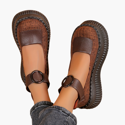 Women's Vintage Mary Jane Low Shoes with Round Toes and Straps – Comfortable Casual Shoes for Everyday and Office Use