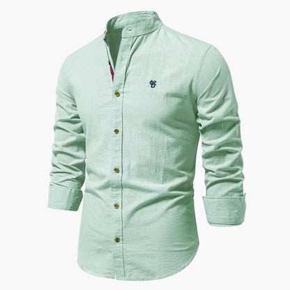 Men's Stand-Up Collar Shirt Modern Regular Fit – Stylish Casual and Business Shirt