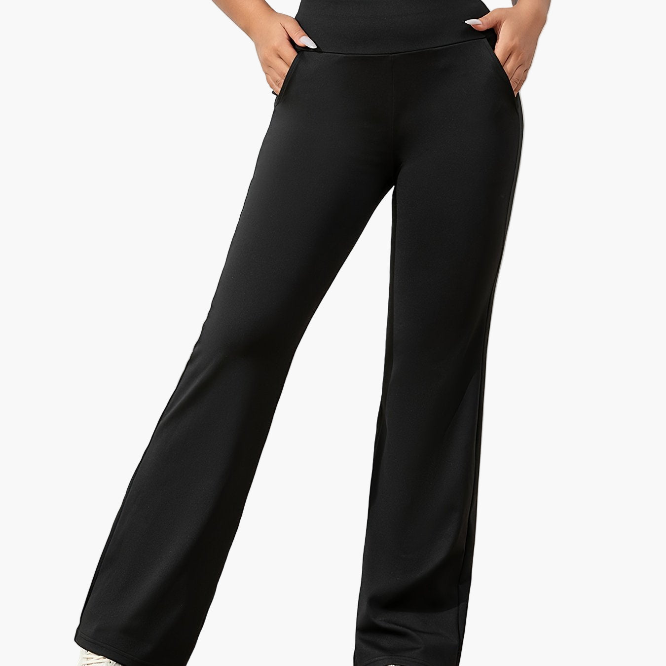 Women's Yoga Flared Pants – Comfortable Casual Pants with Pockets for Sports & Everyday Use